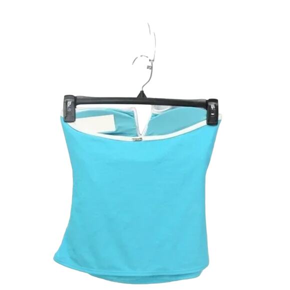 Calvin Klein V-Wire Bandeau Halter Tankini Top Swim Tropical Blue Large NWT - Picture 6 of 8